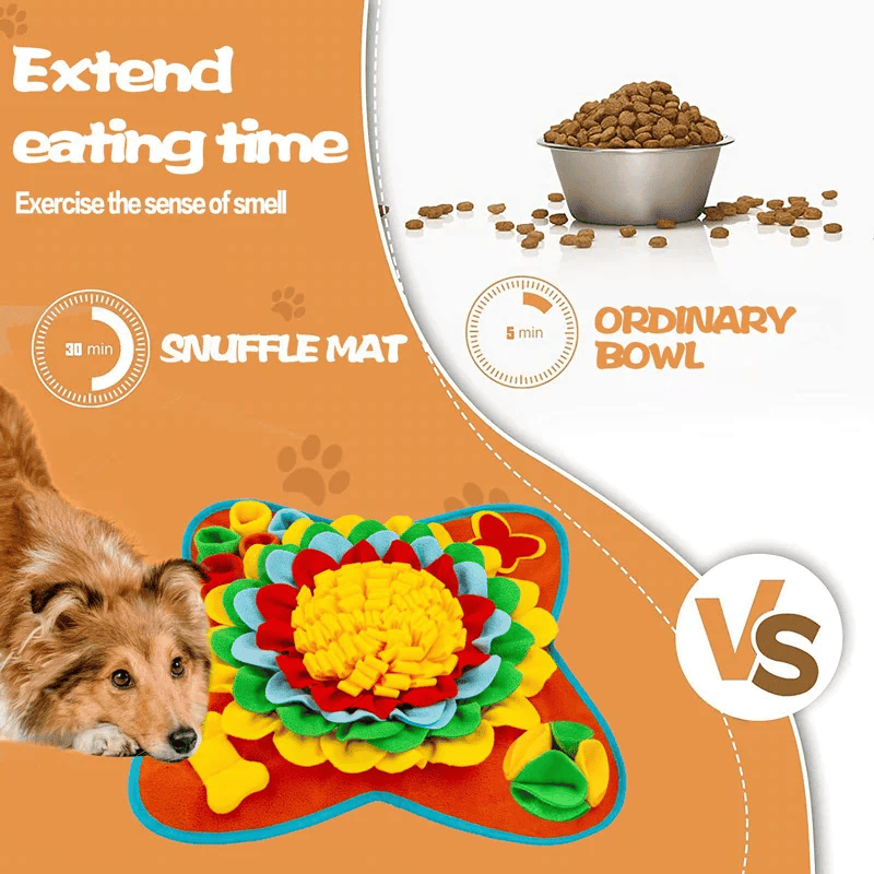 Snuffle Mat for Golden Retrievers - snuffle mat slows eating compared with a bowl