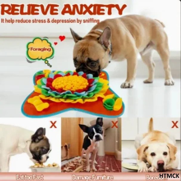 Snuffle Mat for Golden Retrievers - dog sniffing snuffle mat to relieve anxiety