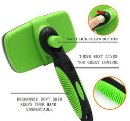 Self-cleaning slicker brush packaging