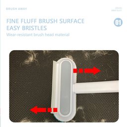 4-in-1 pet hair remover brush for Golden Retrievers – fine fluff brush surface with easy bristles feature graphic