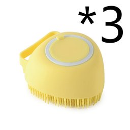 Shampoo-dispensing bath gloves for Golden Retrievers — yellow silicone bath brush, 3 pack