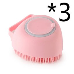 Shampoo-dispensing bath gloves for Golden Retrievers — pink silicone bath brush, 3 pack