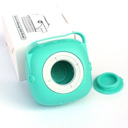 Shampoo-dispensing bath gloves for Golden Retrievers — teal bath brush showing the open shampoo reservoir