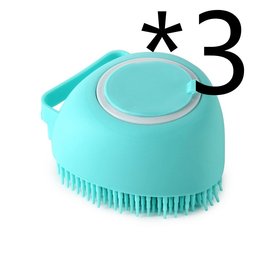 Shampoo-dispensing bath gloves for Golden Retrievers — teal silicone bath brush, 3 pack