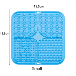 Dog lick mat for Golden Retrievers — light blue 15.5x15.5cm silicone lick mat, small size
