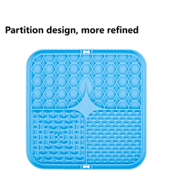 Dog lick mat for Golden Retrievers — light blue lick mat with four-zone partition design