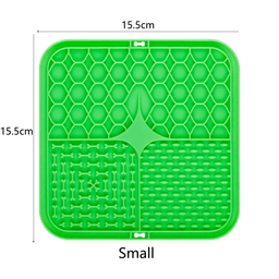 Dog lick mat for Golden Retrievers — green 15.5x15.5cm silicone lick mat, small size