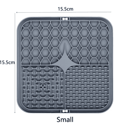 Dog lick mat for Golden Retrievers — grey 15.5x15.5cm silicone lick mat, small size