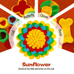 Snuffle Mat for Golden Retrievers - sunflower design snuffle mat details