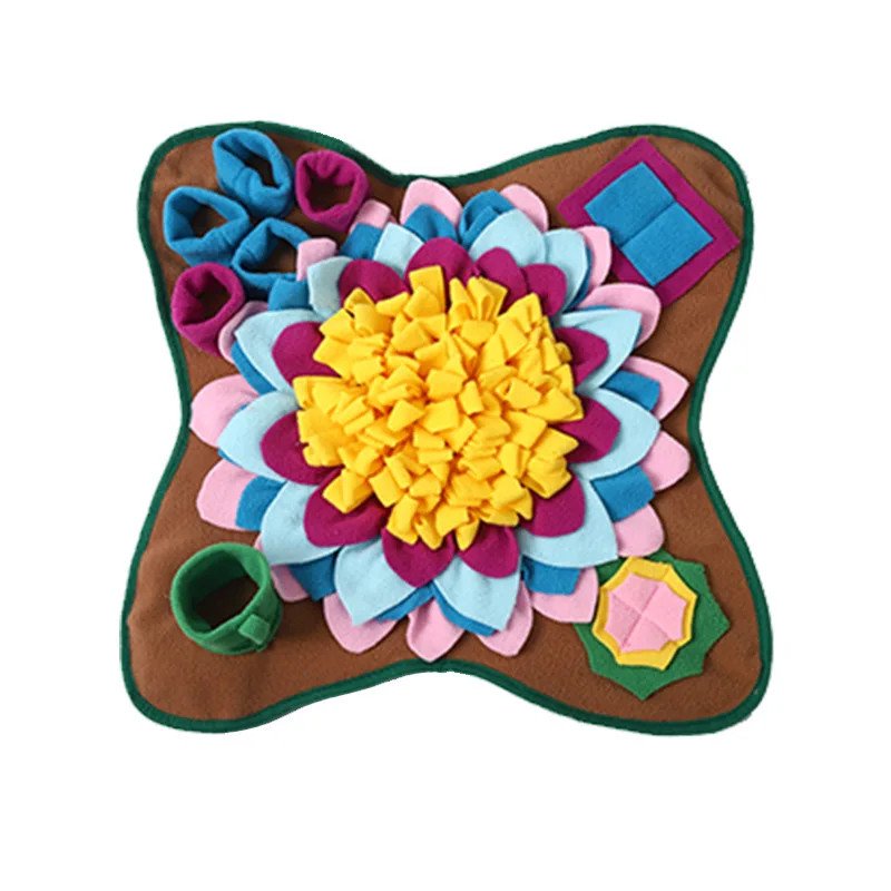 Snuffle Mat for Golden Retrievers - top-down view of fleece snuffle mat