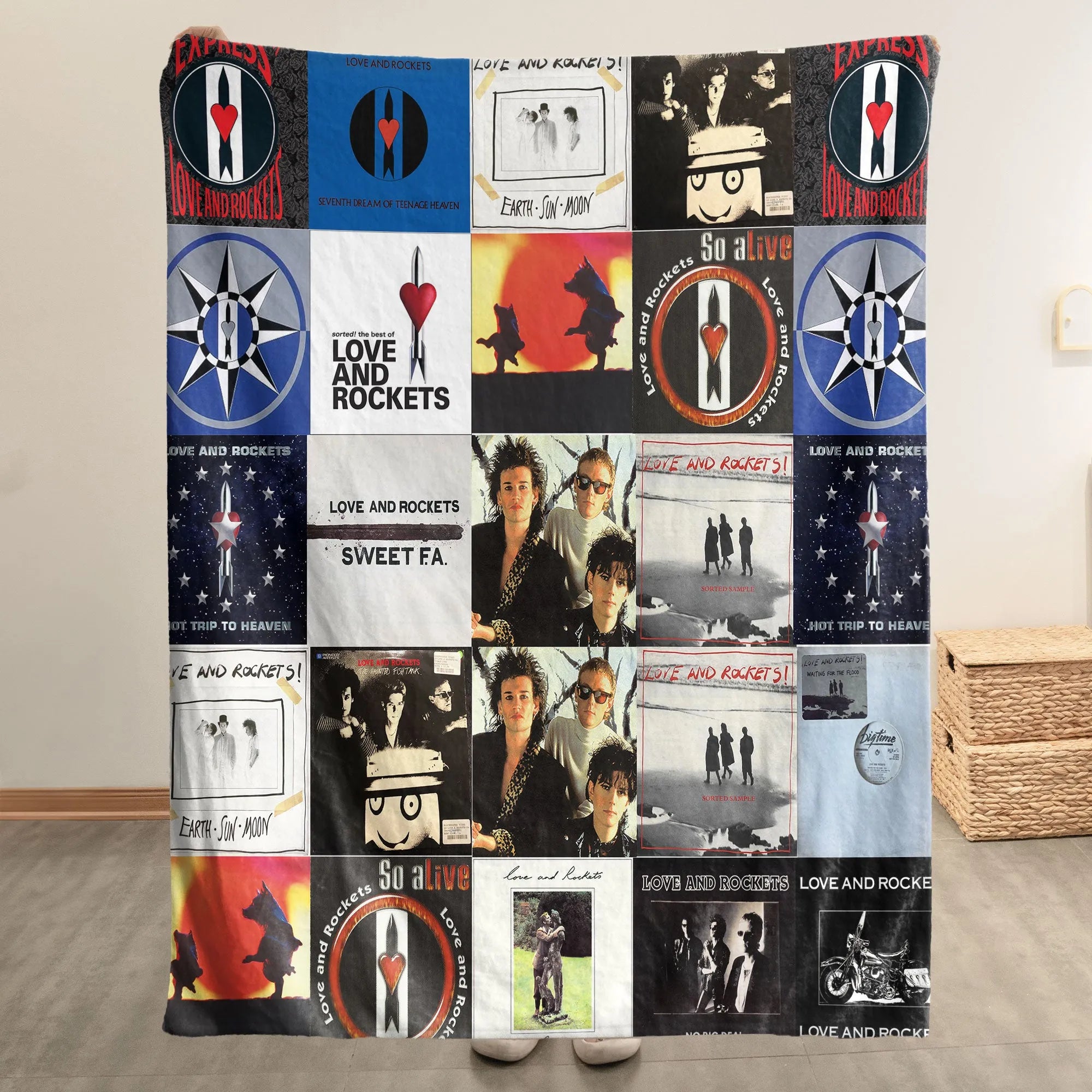 Love And Rockets Merch Albums Collage Sherpa Blanket Perfect Fans Gift Ideas