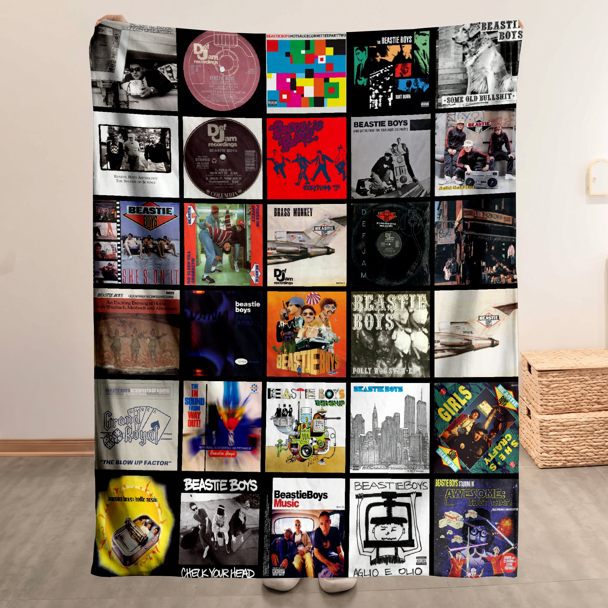 Beastie Boys Merch Albums Collage Sherpa Blanket Rap Music Fans Gift Ideas