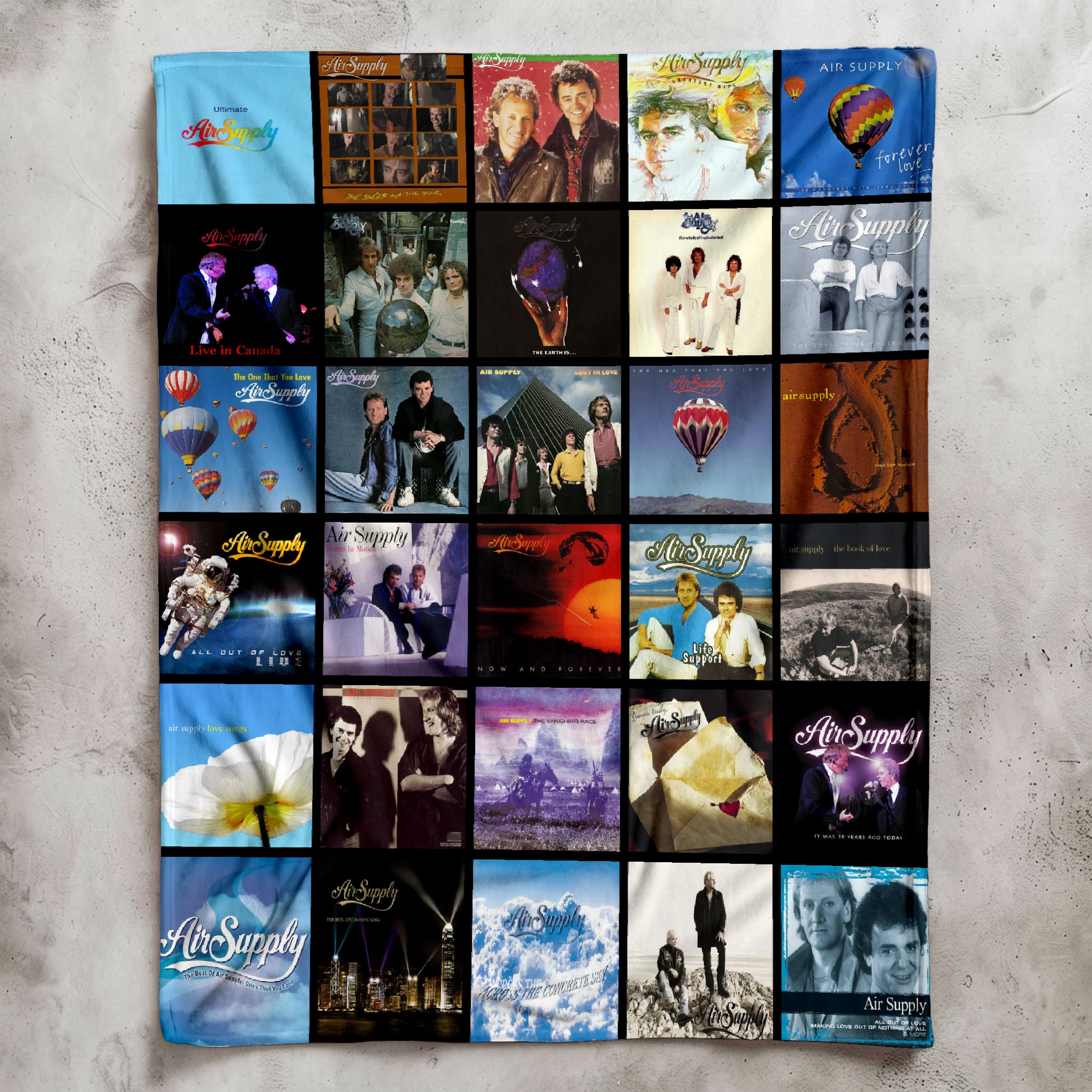 Air Supply Merch Albums Collage Sherpa Blanket Gift For Soft Rock Lovers