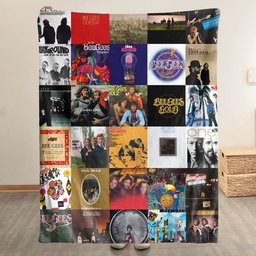 Bee Gees Merch Albums Collage Sherpa Blanket Gift For Disco Music Lovers