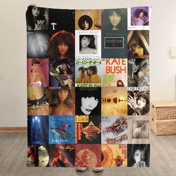 Kate Bush Merch Albums Collage Sherpa Blanket Gift For Art Pop Fans