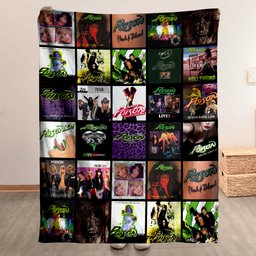 Poison Merch Albums Collage Sherpa Blanket Gift For Glam Metal Lovers