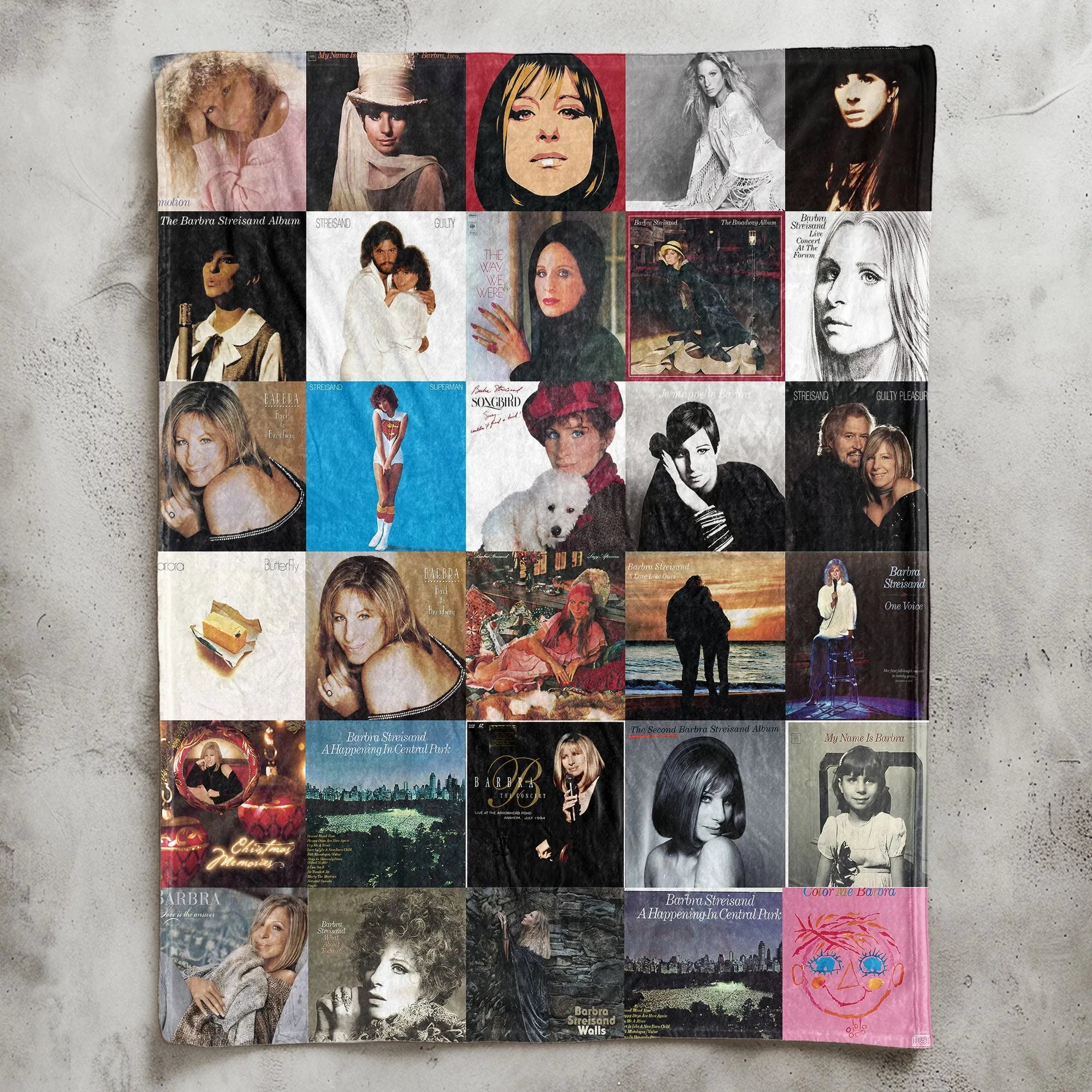 Barbra Streisand Merch Albums Collage Sherpa Blanket Gift For Vocal Pop Fans