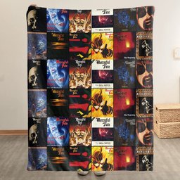 Mercyful Fate Merch Albums Collage Sherpa Blanket Gift For Heavy Metal Enthusiasts