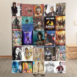 Weird Al Yankovic Merch Albums Collage Sherpa Blanket Gift For Comedy Rock Enthusiasts