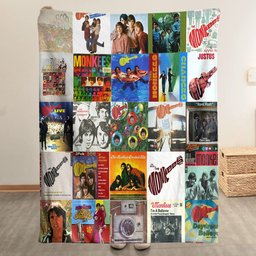 The Monkees Merch Albums Collage Sherpa Blanket Gift For Pop Rock Fans Lovers