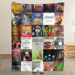 Primus Merch Rod Stewart Albums Collage Sherpa Blanket Gift For Funk Metal Lovers