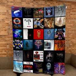 Toto Merch Albums Collage Sherpa Blanket Perfect Rock Fans Gift Ideas