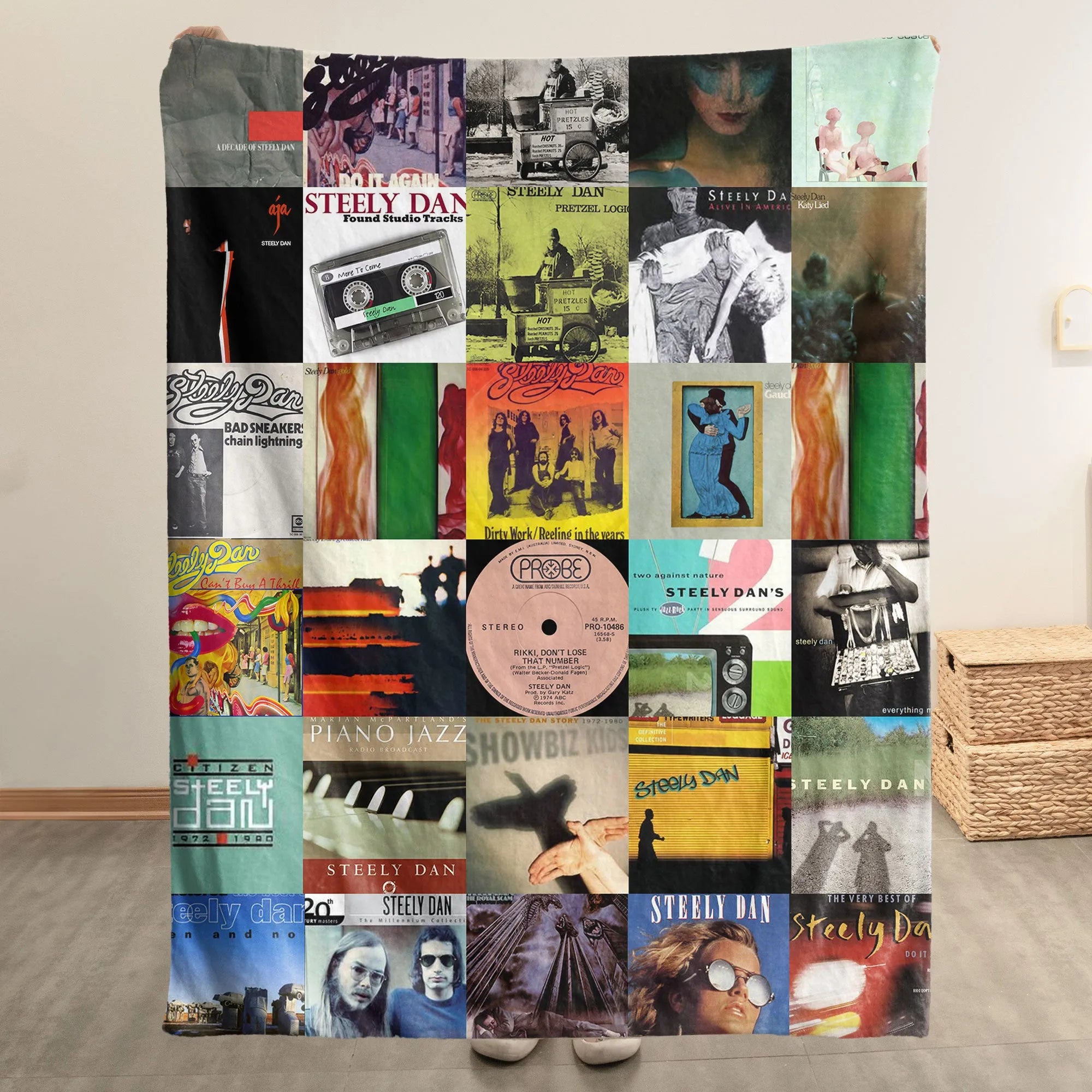 Steely Dan Merch Albums Collage Sherpa Blanket Gift For Classic Rock Fans