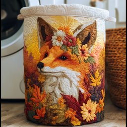 Autumn Fox Quilted Laundry Basket Valentine�s Day Merch Gift
