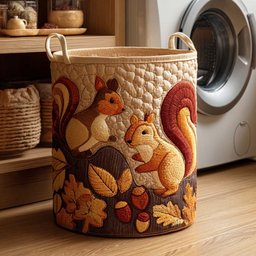 Autumn Forager Quilted Laundry Basket Perfect Gift For Your House