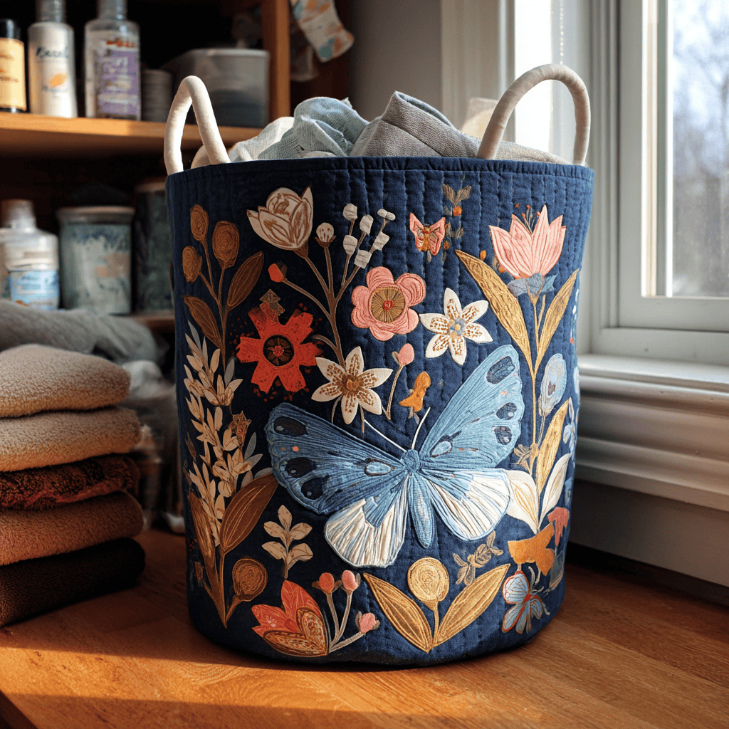 Bloom Flight Quilted Laundry Basket Great Idea For New Home