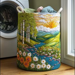 Birch Sunrise Quilted Laundry Basket Great Stocking Stuffer