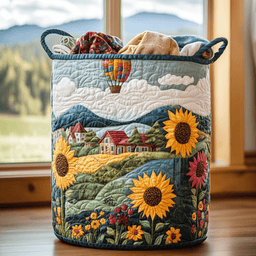 Balloon Meadow Quilted Laundry Basket Perfect Gift For Your House