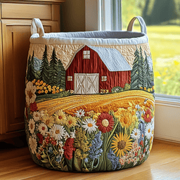 Bloom Valley Quilted Laundry Basket Holiday Favorite Gift