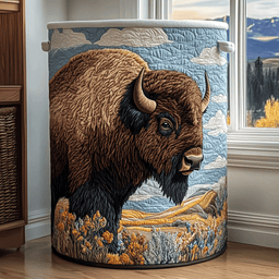 Bison Land Quilted Laundry Basket Perfect Birthday Gift Idea
