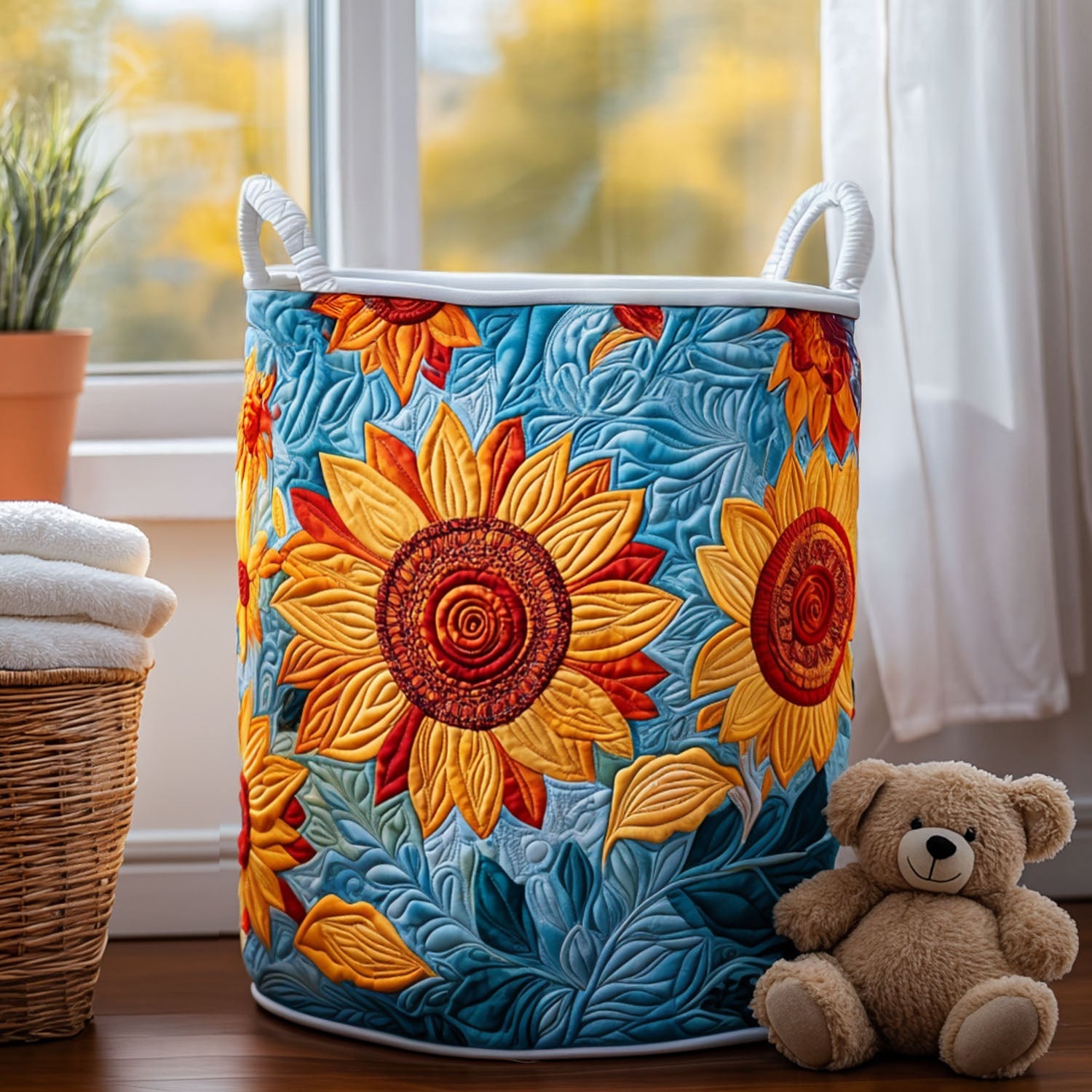 Blooming Bright Quilted Laundry Basket Back To School Merch