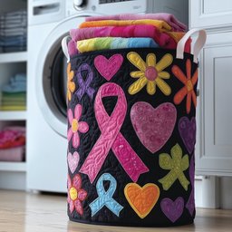 Breast Cancer Quilted Laundry Basket Graduation Merch Gift