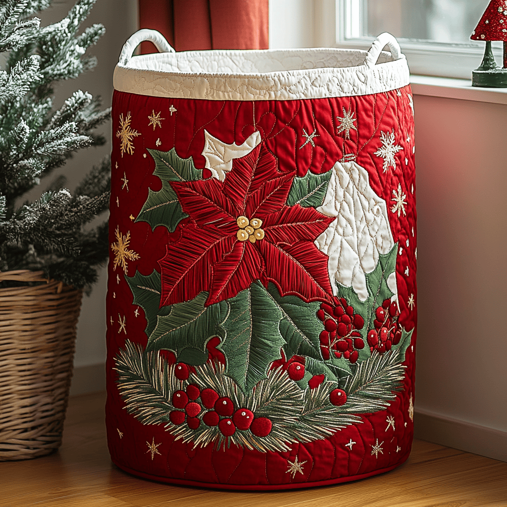 Bright Blossom Quilted Laundry Basket Gift Idea For Busy Families