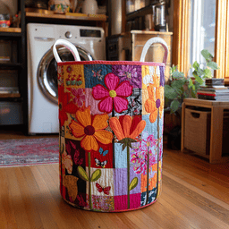 Bohemian Path Quilted Laundry Basket Must-Have Home Essential