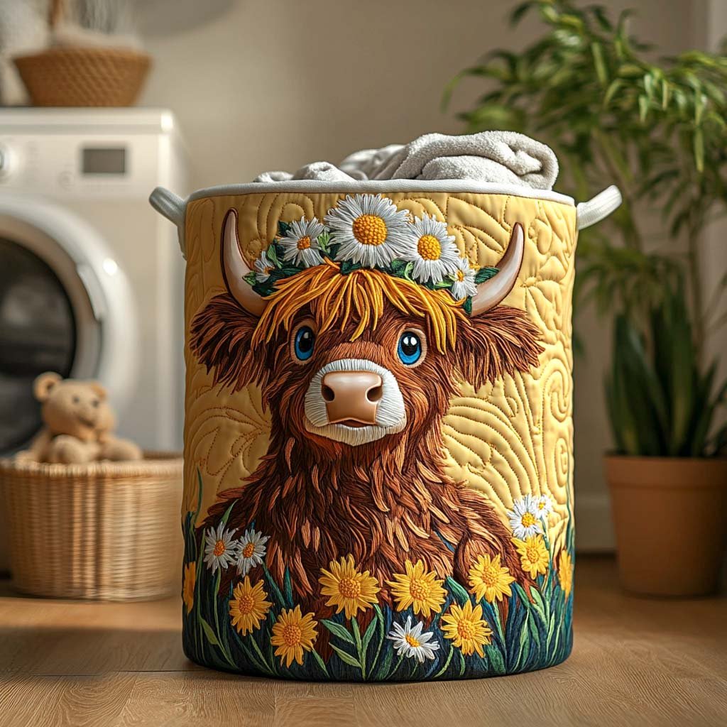 Bovine Breeze Quilted Laundry Basket Great Idea For New Home