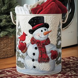 Cardinal Snow Glow Quilted Laundry Basket Father�s Day Merch Gift