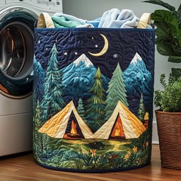 Camping Vibe Quilted Laundry Basket Mother�s Day Merch Gift