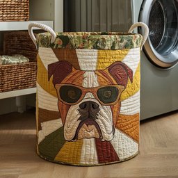 Cool Bulldog Quilted Laundry Basket Must-Have Laundry Essential