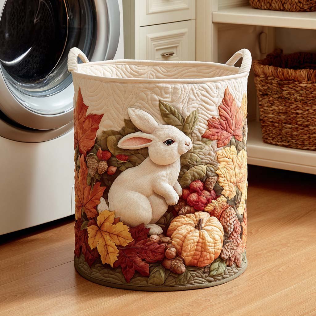 Cinnamon Bunny Quilted Laundry Basket Father�s Day Merch Gift