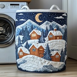 Christmas Village Quilted Laundry Basket Gftotp12003 Mother�s Day Merch Gift