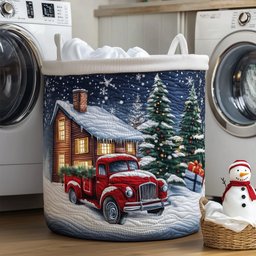 Christmas Serenity Quilted Laundry Basket Merch For Kids