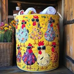 Chickaboom Quilted Laundry Basket Halloween Merch Gift