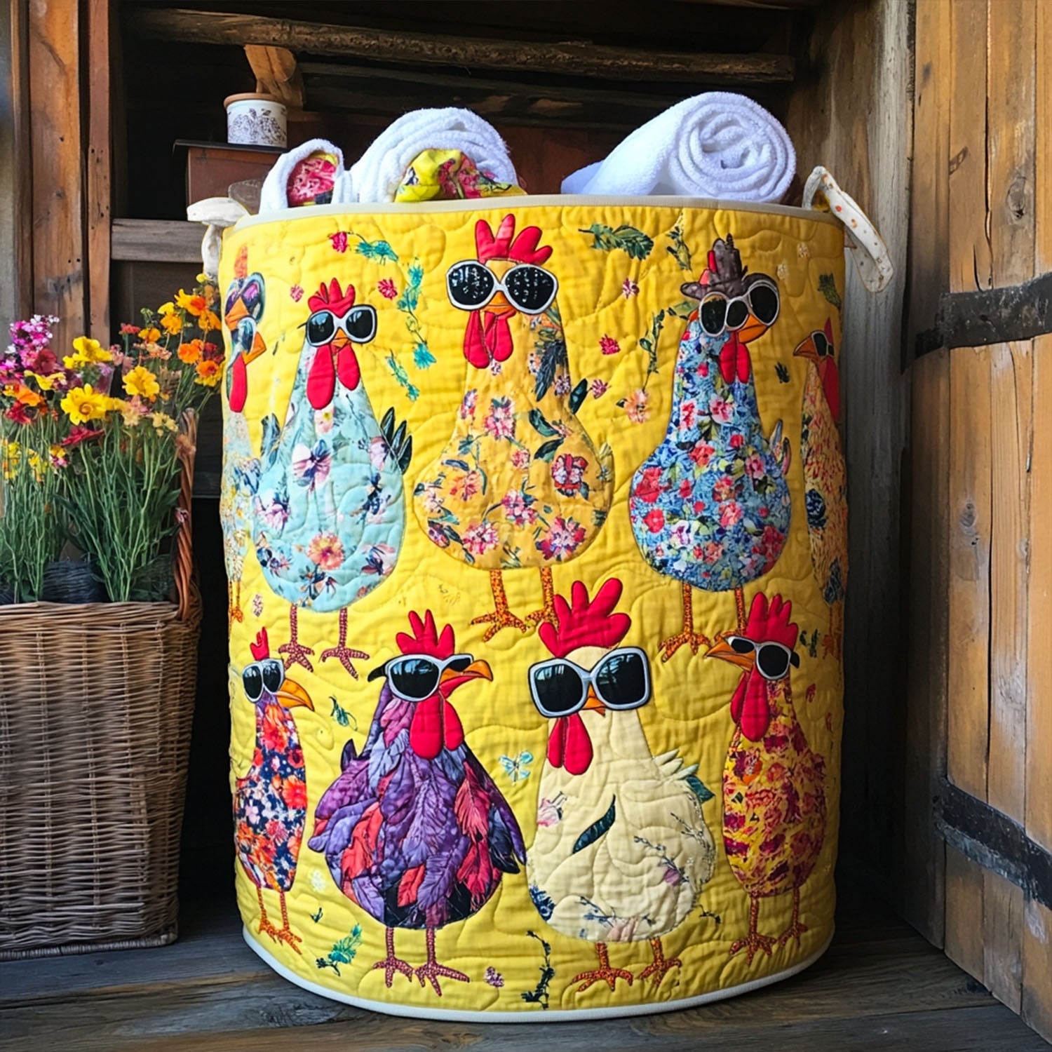 Chickaboom Quilted Laundry Basket Halloween Merch Gift