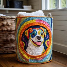 Color Splash Pitbull Quilted Laundry Basket Great Idea For New Home