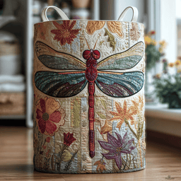 Bright Dragonfly Quilted Laundry Basket Christmas Merch Gift