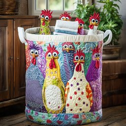 Cluck Couture Quilted Laundry Basket Valentine�s Day Merch Gift